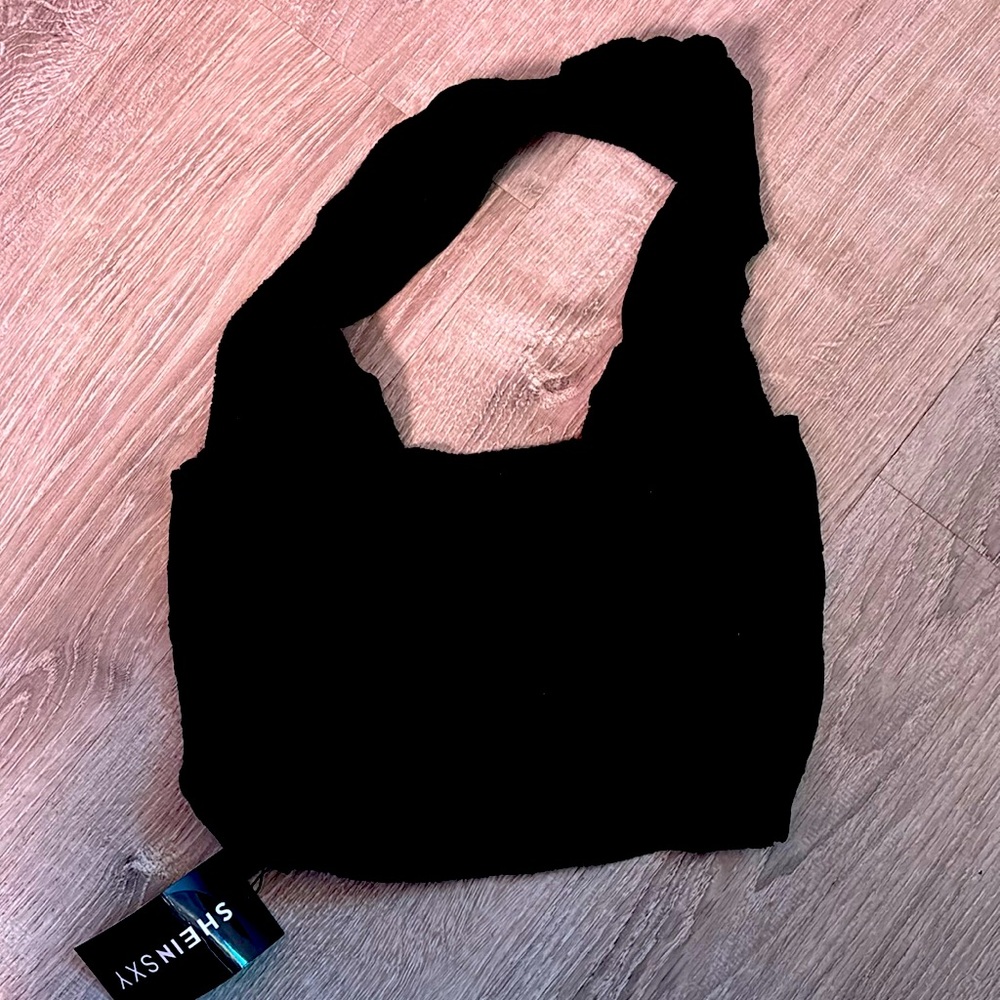 SHEIN SXY Black sweater crop halter